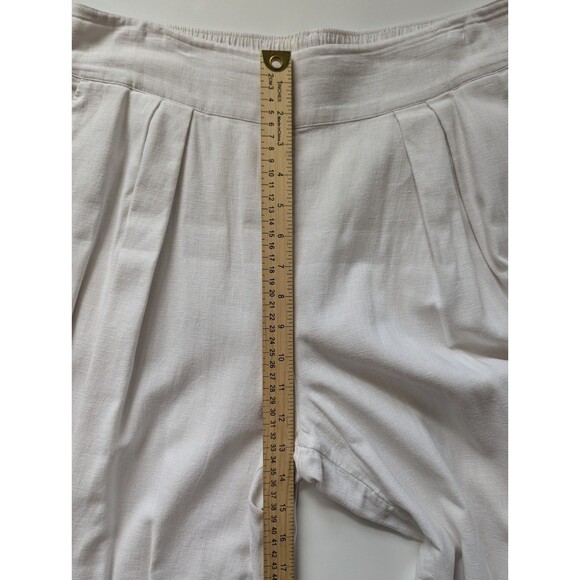 Abercrombie & Fitch White Linen Blend Pull On Pleated Pants - Picture 8 of 12